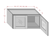 12" Height Double Glass Door Wall Cabinet