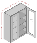 42" Height Double Glass Door Wall Cabinet