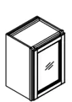 18" High One Glass Door Wall Cabinet