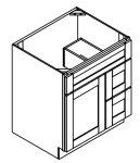 Vanity Combo Base Cabinet - Drawers Right