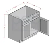 Sink Bases Double Door Double False Drawer Front