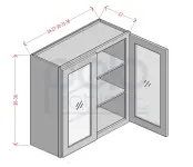 Double Glass Door Wall Cabinets