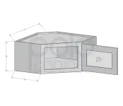 Glass Door Diagonal Corner Wall Stacker Cabinet