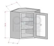 Glass Door Diagonal Corner Wall Cabinets