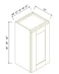 30"H Single GlassDoor Wall Cabinets