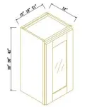 42"H Single GlassDoor Wall Cabinets