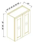 42"H Double GlassDoors Wall Cabinets