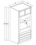 25"D Oven Cabinets With 3 Drawers