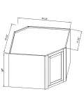 18"H Diagonal Corner Wall Cabinet