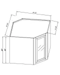 25"W GlassDoor Wall Diagonal Corner Cabinets