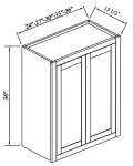 36" H Double Doors Wall Cabinets
