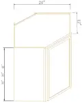 24"W Diagonal Corner Wall Cabinets