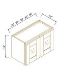 12"H Double GlassDoors Wall Cabinets