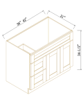 Vanity Sink Bases with 2 Drawer Left
