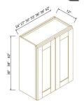 36" H Double Doors Wall Cabinets