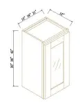 36"H Single GlassDoor Wall Cabinets