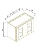 12"H Double GlassDoors Wall Cabinets