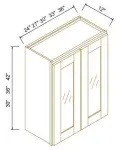 30"H Double GlassDoors Wall Cabinets