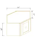 12"H GlassDoor Wall Diagonal Corner Cabinet