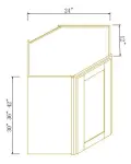 24"W Diagonal Corner Wall Cabinets