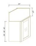 24"W GlassDoor Wall Diagonal Corner Cabinets