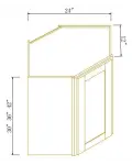 24"W Diagonal Corner Wall Cabinets