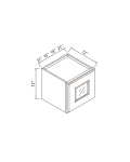 Gabinetes de pared de una puerta de vidrio, 12"H
