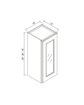 Gabinetes de pared de una puerta de vidrio, 30"H