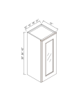 Gabinetes de pared de una puerta de vidrio, 42"H