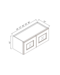 Gabinetes de pared de dos puertas de vidrio, 12"H