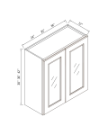 Gabinetes de pared de dos puertas de vidrio, 42"H