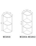 Repisas abiertas de extremo de pared, 9" W