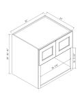 Gabinetes de pared con repisa abierta para microondas, 24"D