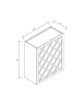 Vinera de pared con paneles de celosía, 24" H