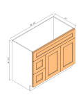 Bases de mueble de baño para lavabo con 2 cajón a la izquierda y 2 puerta