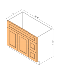 Bases de mueble de baño para lavabo con 2 cajón a la derecha y 2 puerta