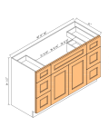 Mueble de baño combinado de un lavabo con cajones a ambos lados