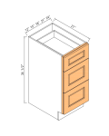 Bases de mueble de baño de tres cajones