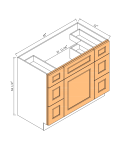 Mueble de baño combinado de un lavabo con 6 cajones