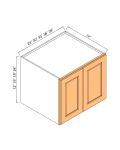 Gabinetes de pared de dos puertas, 24"D