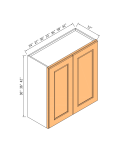 Gabinetes de pared de dos puertas, 36" H
