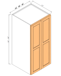 Gabinetes de pared de dos puertas, 54" H 24"D
