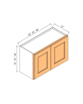 Gabinetes de pared de dos puertas, 15"H