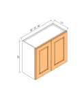 Gabinetes de pared de dos puertas, 24"H