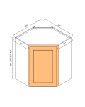 Gabinetes de pared esquineros diagonales, 18"H