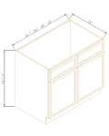 Bases para fregadero - 2 puertas, 2 cajones falsos
