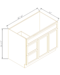 Bases de mueble de baño para lavabo con 2 cajones a la izquierda