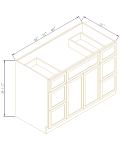 Mueble de baño combinado de un lavabo con cajones a ambos lados