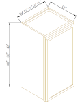 Gabinetes de pared de una puerta, 30" H