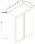 Gabinete de pared de dos puertas, 30" H